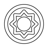 Sun icon. Outline icon for web design isolated on white background vector
