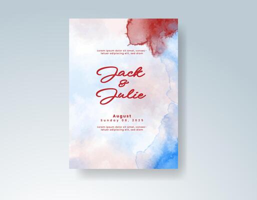 Pastel engagement invitation with canvas texture