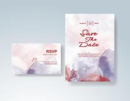 Minimalist RSVP card with delicate ink splashes vector