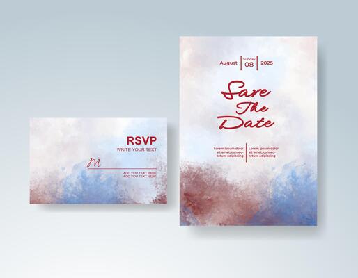 Navy Blue wedding card with canvas texture