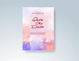 Blush Pink invitation template with delicate ink splashes vector