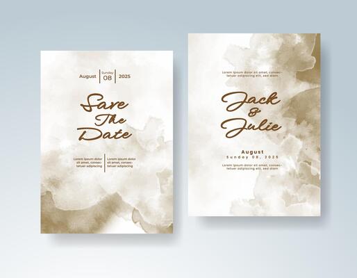 Rustic save the date card with canvas texture