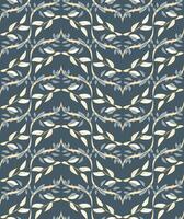A seamless pattern with a repeating design of symmetrical laurel wreaths with dark background vector