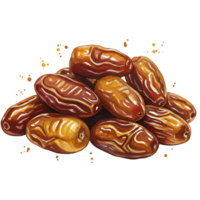 A heap of sweet dates with a golden brown color and a wrinkled texture against a plain backdrop on transparent background png