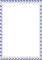 Blue desert frame. Morocco graphic template. Cute empty frame box vector