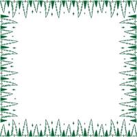 Winter tree New Year frame. Cute simple Christmas tree frame. Nature template to write text matter vector