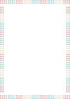 Doodle square frame with colorful elements. Trendy graphic template vector
