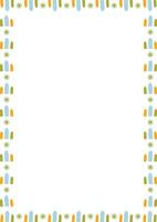 Colorful geometric empty square frame vector