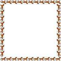 Running horses frame. Derby game template for your text. Hand drawn illustration vector