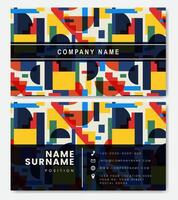 Minimal abstract business card template vector