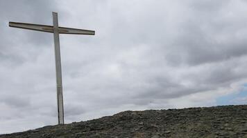 Menifee Cross Trail, Cross on a Hill on an Overcast Day, Southern California photo