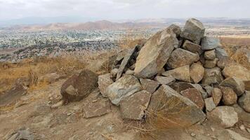 Big Rock Pile at the Top of Menifee Cross Trail in Southern California photo