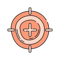 Focus Target Doodle style, aim symbol with plus sign, ideal for representing focus, targeting, or precision in goals. vector