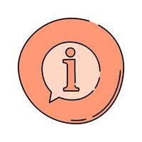 Info Icon Doodle style, circle with information symbol, suitable for details, help sections, or info prompts. vector