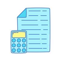 Calculator Doodle style, basic calculator and document, perfect for accounting, budget tracking, and financial service design. vector