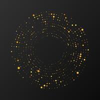 Abstract gold halftone background. Gold glitter pattern in circle form. Circle halftone dots. illustration vector