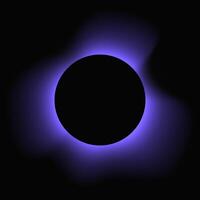 Circle illuminate frame with gradient. Blue round neon banner isolated on black background. vector