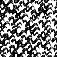 Seamless pattern with black wavy brush strokes in abstract shapes on white background. illustration vector