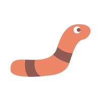 worm illustration for spring and summer element vector