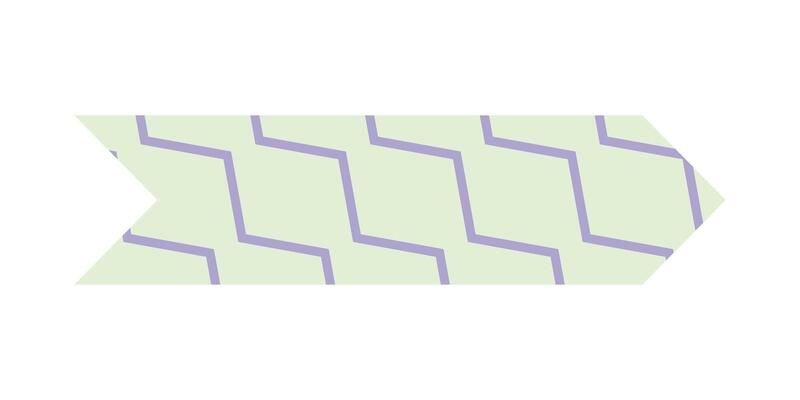 Green pastel washi tape with zig zag lines pattern