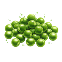 A heap of fresh peas stacked together on a plain surface with a simple and clean presentation style on transparent background png