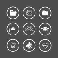 Professional Health and Education Icon Set for Designers, Developers vector