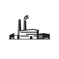Factory Silhouette Icon for Industrial Design Projects vector