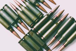 Old Tape Colors Stock Photo Of Live Ammunition Laid Out In Square On A White Surface
