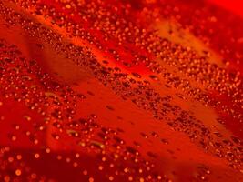 Crystal Red Drops On Shiny Surface With Selective Focus Similar To Red Blood Cells photo
