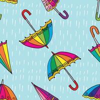Seamless pattern with colorful umbrellas. vector