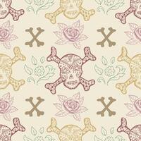 Seamless pattern with skull and crossbones. vector