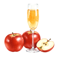 A glass of juice with apples on a plain setting showing the freshness and the sweetness of the fruit juice on transparent background png