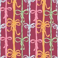 Preppy bows seamless pattern. coquette bow, ribbons background for fabric, wallpaper, wrapping vector