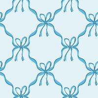 Coquette ribbon bow seamless pattern for fabric, wallpaper wrapping paper. Classic print design vector