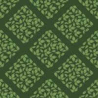 Raspberry leaves, checkered seamless pattern. geometric, rhombuses leaves texture vector