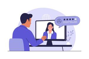 Remote Job Interview via Call vector