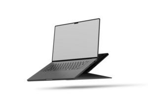 A laptop computer on a stand with a blank screen png