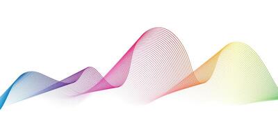 Minimal banner of rainbow coloured flowing lines design vector