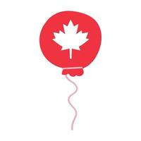 Balloon with maple leaf. Symbol of Canada. Flat design. Hand drawn illustration on white background. vector