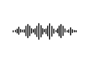 Black sound wave pattern with simple, clean design, ideal for audio, music, or tech visuals. png