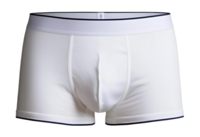 Classic white boxer briefs with clean waistband, snug fit, soft breathable fabric ensuring support and all-day comfort. png