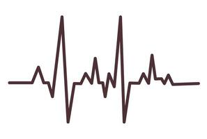 Heart Cardiogram. Continuous one line drawing. Minimalist design isolated on white background. vector