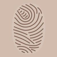 Fingerprint icon. Cyber security and digital security authentication concept. Brown special print. vector
