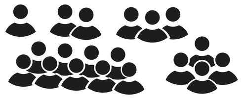 Group of abstract figures in groups. Abstract crowd of people. Illustration of diverse people. vector