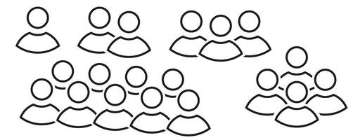 Abstract crowd of people. Group of abstract human figures in groups. Illustration of diverse people, conceptual design. vector