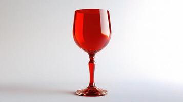 A red wine glass on a white background photo