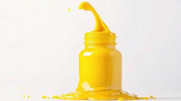 A yellow liquid in a bottle photo
