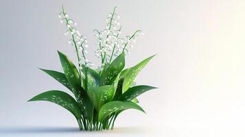 Lily of the valley 3d render photo
