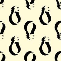 Creative seamless pattern featuring stylized light bulbs in negative space on a pale background. Ideal for concepts of innovation, energy, electricity, or creative thinking visuals. vector