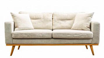 A sofa with two pillows on it photo